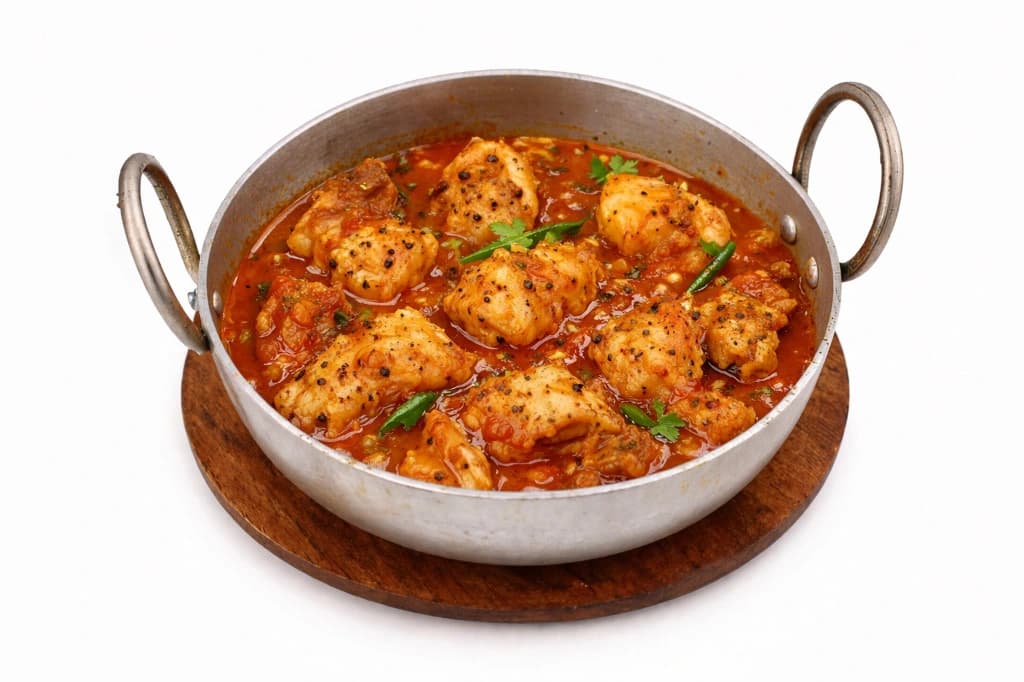 Authentic Afghan Chicken Karayee Shinwari — Famous Shinwari-style chicken cooked in a wok with tomatoes,...